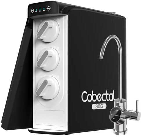 Cobectal Under Sink Reverse Osmosis System,TDS PFOS&PFOA Reduce, 800GPD Under Counter Ro System,3:1 Pure to Drain,11 Stage Tankless Reverse Osmosis Water Filter,Smart LED Faucet