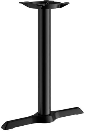 Glownary Cast Iron Table Base, T-Shape End Column, 5W x 22L x 28H inches, Black