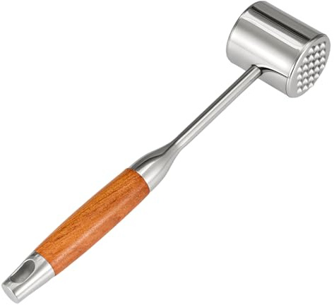 SUNNYNEST Meat Tenderizer Hammer Tool Mallet Stainless Hammer with Anti-Slip Wooden Handle Mallet Pounder for Kitchen Tenderizing Steak Beef Poultry