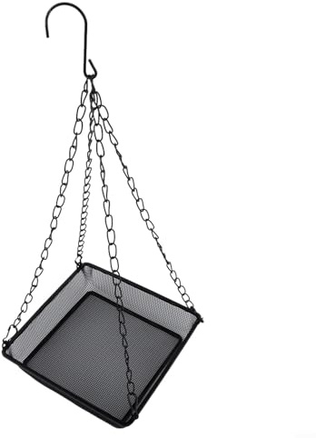 Vogelfutterstation aus Metallgeflecht zum Aufhängen, für den Garten, geräumiges Design für mehrere Vögel, Eisenrahmen für Langlebigkeit, 46 cm Kette zum verstellbaren Aufhängen