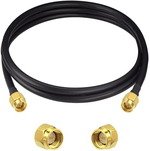 AmiCera SMA Verlängerung Kabel 1m, RG58 SMA Koaxialkabel Stecker auf Stecker, Koaxial Verlängerungskabel Niedrigverlust, WLAN Antennenkabel für WiFi Antenne 4G LTE 5G Modem Router WiFi SDR Ausrüstung