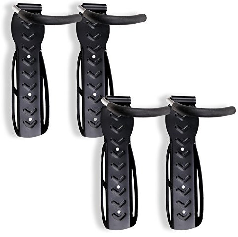 Schramm® 4 Stück Fahrradhalter Wandhalterung schwarz Fahrradhalterung für 4 Fahrräder Wandhalterungen Wand Halterungen Halterung Fahrradständer