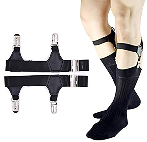 Mens Sock Garters Belt Adjustable 2-pack Sturdy Clip Suspenders