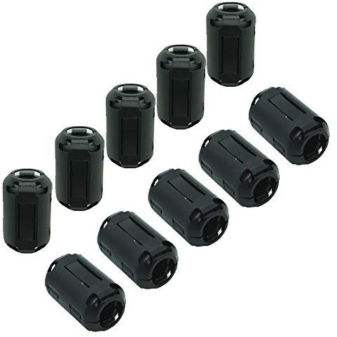 Lot de 10 Clips en ferrite avec Anneaux RFI EMI pour câble de Filtre Haute fréquence Anti-interférence pour câble de Haut-Parleur USB 13mm