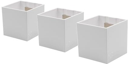 KalaMitica - Juego de 3 cubos magnéticos de 6,5 cm - Blanco - Contenedores Magnéticos o Porta Macetas con Imán Potente para Pizarras Magnéticas de Pared
