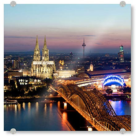 artboxONE Acrylglasbild 40x40 cm Städte/Köln Köln Hauptbahnhof Panorama - Bild Stadt Panorama Stadt