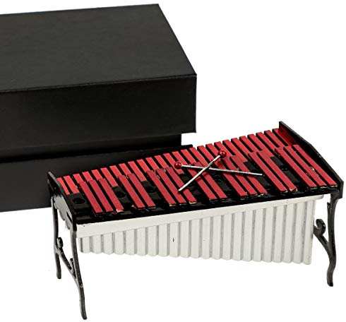 Dselvgvu Miniature Xylophone with Case Mini Marimba Percussion Musical Instrument Replica Collectible Dollhouse Accessories Model Home Ornament (Xylophone)