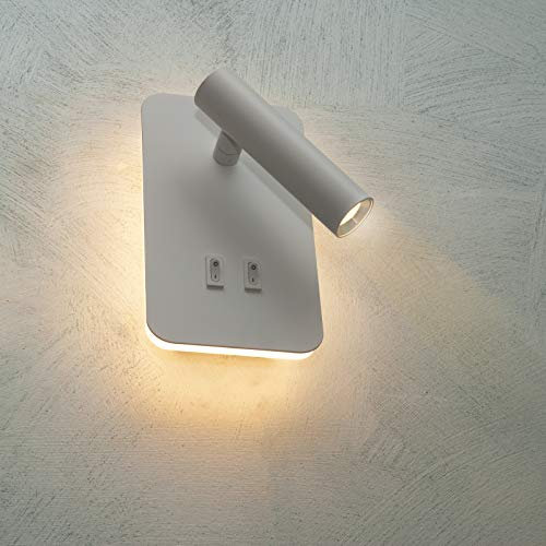 UNIVERSO Lampada LED parete applique muro 6W doppia luce comodino lettura letto 2 in 1 (3000K)