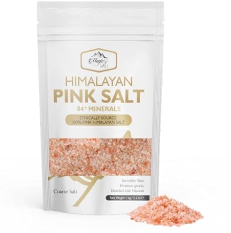 Magic Salt ® Pure Pink Himalayan Salt (Coarse) 1 Kg Suitable for Cooking and Detoxification, UNREFINED | 100% Natural | Vegan | Gluten Free | Resealable Packaging
