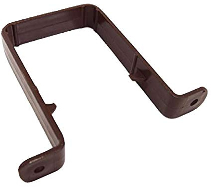 4 x Brown Square 65mm Downpipe Brackets, Freeflow Rain Water Systems