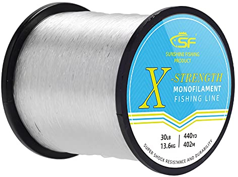 SF Monofilament Fishing Line Premium Spool Strong Mono Nylon Material Leader Line Clear 30LB