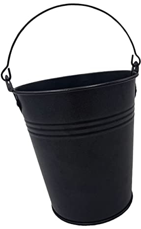 YARNOW Barbecue Oil Drip Bucket Iron Grill Grease Container with Portable Handle for Outdoor Bbq Smoker Accessories