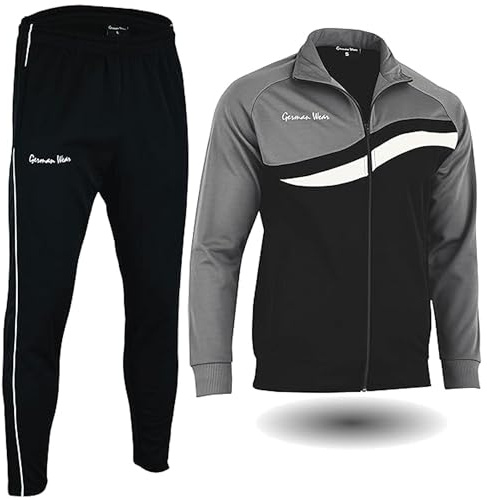 German Wear, STRIKER Herren Trainingsanzug Sportanzug Jogginganzug Doppellagig, Farbe Grau Größe 56