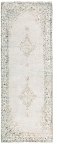 Kelim Vintage Teppich Wohnzimmer Sand 80 X 195 cm - Moderner Kurzflor Teppich - Super Soft