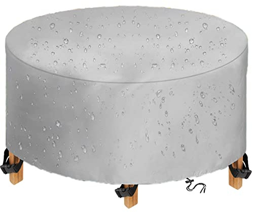 DKHLYB Abdeckung für Gartenmöbel Rund Multi Größe 600D Oxford Abdeckung Gartentisch Wasserdichtes Winddicht Abdeckhaube Gartenmöbel Schutzhülle für Runder Gartentisch D x H 120x70cm