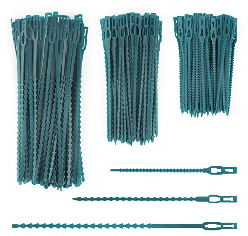 KINGLAKE Pflanzenbinder Draht, Pflanzen Kabelbinder Verstellbare, 200 Stück Pflanzen Binder Befestigung, Bindedraht Blumenbinder, Anbinden für Tomaten Gurken(50Stk 13cm,100Stk 17cm,50Stk