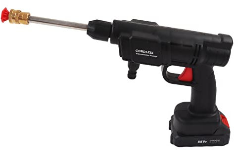 Asixxsix Idropulitrice Senza Fili, Idropulitrice Portatile Ad Alta Pressione da 600 W con Tubo Flessibile Dell'ugello Regolabile 6 in 1 Batteria Ricaricabile per Lavare Auto, Annaffiare Fiori(EU)
