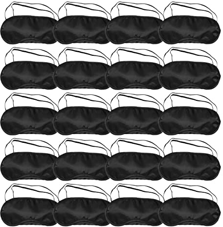 TSHAOUN 20-pack bomulls sovmask, ögonmask, lätt mörkläggande sovmask, ögonbindel ögonmask för sömnspel resor med näsdyna, ultramjuk och bekväm ögonblinder (20 st)