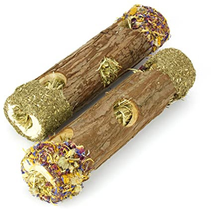 Mr. Crumble Dried Pet Food Tummel-Tunnel, Röhrentunnel mit Blüten und Kräutern für Nager getreidefrei, 2er-Set