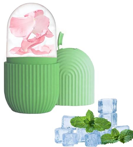 Holzsammlung Ice Face Roller,Ice Cube Roller for Face, Eyes and Neck Naturally Conditioning and Skin Care,Reusable Massage Silicone Ice Mold#01