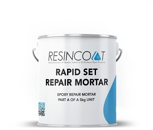 Resincoat Rapid Cure Epoxy Concrete Repair Mortar, Stronger Than Concrete, DIY Friendly, Interior & Exterior Repairs (5Kg, Light Grey)