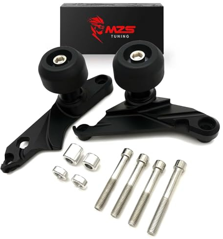 MZS Motorcycle Frame Sliders Compatible with S1000R 2021-2025 / M1000R 2023-2025, Aluminum Falling Crash Protector Engine Crash Pad Accessories No Cut Kits Black
