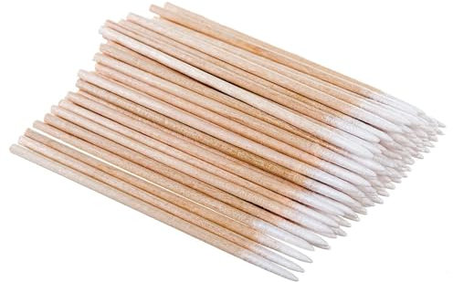 MYHOGOOD 400Pcs Cotton Swabs, Cotton Buds Pointed Tip for Makeup, Tattoo and Cleaning, 7.5 cm Long Cotton Buds with Wood Sticks for Ear, Nail Polish, Jewelry, Detail Craft Cleaning