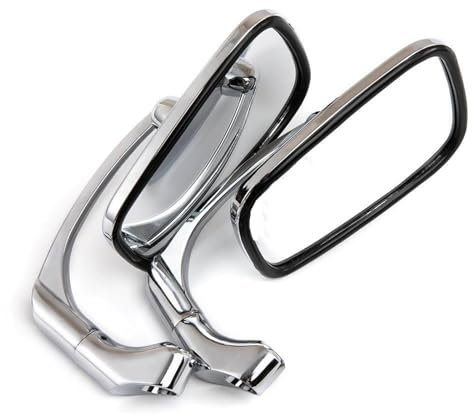 Motorrad Lenkerendenspiegel Für Suzuki Für Cafe Für Racer Custom Chrom/Schwarz Motorrad L-bar Retro Rückspiegel Motorrad Rückspiegel(Color:1)