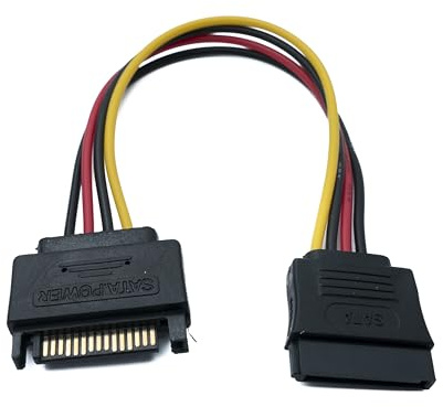 System-S Cavo SATA 20 cm 15 pin maschio a femmina prolunga per disco rigido SSD
