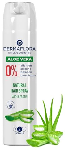 Dermaflora Aloe Vera Hair Spray with Keratin – 300ml | Lightweight Flexible Hold Hair Spray for Women & Men | Natural Finish, Non-Sticky Styling Mist | Sulfate-Free, Paraben-Free