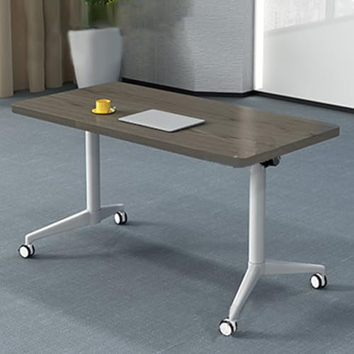 Mobiler faltbarer Konferenztisch mit Rollen, rechteckig, modularer Besprechungstisch für Büro, 119,4 x 55,9 x 73,7 cm, Grau