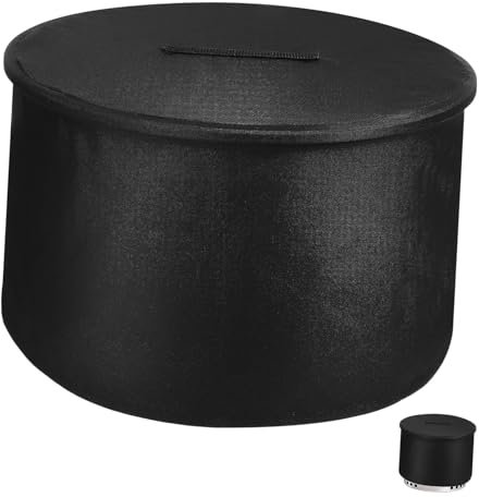 Abaodam Housse de Protection Ronde pour Brasero en Tissu Oxford 600d Noir, Résistante au Vent au Soleil, pour Mobilier et Foyer Extérieur Terrasse