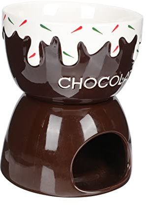 FUNOMOCYA Fonduta di Cioccolato in Ceramica Scalda Burro E Gelato Ciotola per Yogurt per Colazione Set di Pentola per Fonduta Melting Pot
