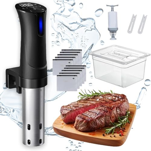Sous Vide Precision Cooker Kit with Immersion Circulator, 1100W & 6L Tank for Perfect Meat & Eggs, Includes Sealed Bag & Accessories