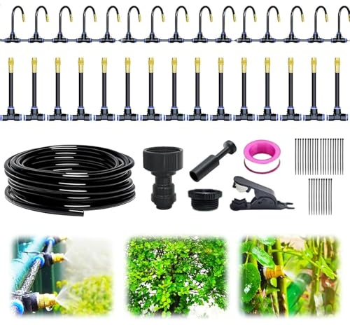 49.2FT Automatic Drip Irrigation Kit, 360° Degree Adjustable Automatic Watering System, 360° Curved Garden Automatic Irrigation System, Raised Bed Watering System For Garden Yard(49.2Ft Set (49.2Ft ho