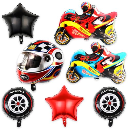 7PCS Motorcycle Balloons Racing Balloons 7PCS Racing Balloons for Birthday Car Racing Car Party Decorations for Car Party Supplies for Car Theme Party Supplies