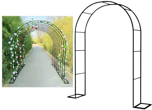 Gothic Metal Garden Arch for Climbing Plants, Sturdy Wedding Arbor, Elegant Black Outdoor Decoration for Lawn & Events, 2 x 2.3 x 0.4 m
