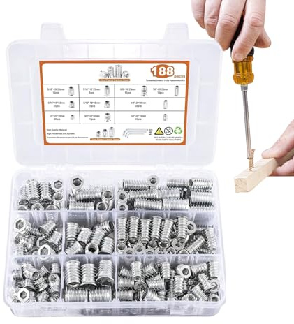 Connettore Filettato Per Bulloni - Kit di Dadi per Mobilio in Legno,Set di Connettori, Ferramenta per Casa Legno e Pannelli