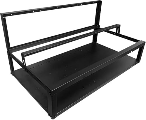 Him Pettr Mining Rig Frame Bis Zu 8 Gpus, Stahl Open Air Miner Mining Frame Rig Case Verstellbares Schwimmendes Grafikkarten-Rack