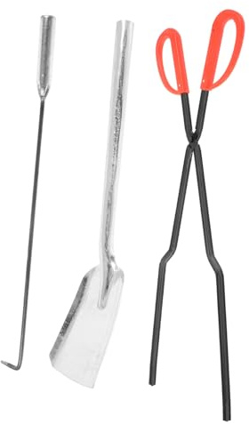 CLISPEED Juego de Pala y Pinzas de Hierro, Herramienta Multifuncional para Restos de Combustión, Accesorio Práctico para Uso Doméstico y Cocina