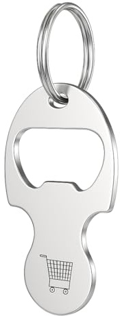 Porte-Clés Jeton de Chariot – Porte-Clé Ouvre-Bouteille Breloque de Sac pour Femme, Design Caddie Sympa, Cadeaux Porte-Cléf Sympas pour Passionnés de Commerce & Acheteurs Astucieux.