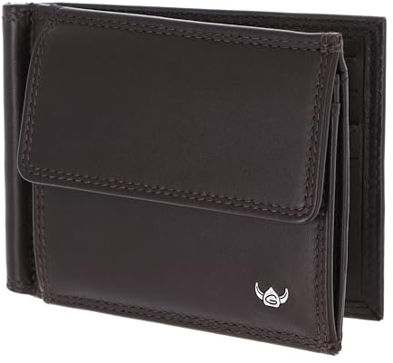 Golden Head Cuir Porte-Monnaie Pince à Billets Polo RFID Protect Clip-Scheintasche 1921 Dunkelbraun Marron foncé