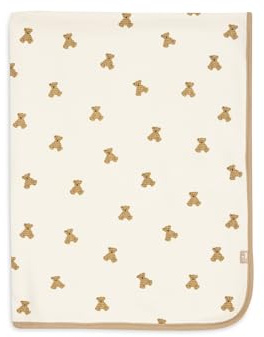 Jollein Babydecke Little Waffle - Mini Teddy Bear - 75x100cm - 95% Baumwolle 5% Elastan - Kuscheldecke Baby Wiege - 1.0 TOG - OEKO-TEX Zertifiziert
