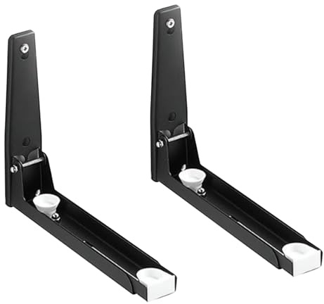 Étagère Pour Micro-ondes En Acier Inoxydable – Support 304 Pliable De 20,3 X 21,6 Cm, Mural Épais Pour Organisateur De Cuisine, Kit De Support Rétractable, Structure Robuste Avec Design Peu En