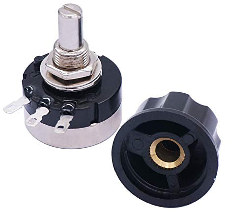 Taiss/RV24YN20S 5K Ohm Potentiometer B502 Kohlefilm Drehkegel-Potentiometer + A03-Knopf für die Drehzahlregelung von Wechselrichtern