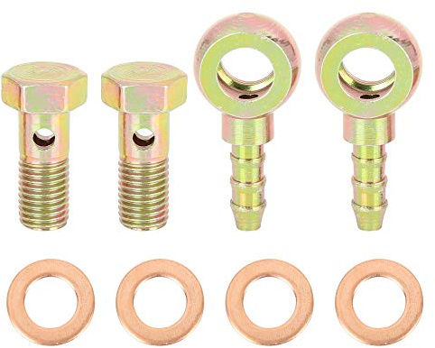 X AUTOHAUX 2 Sätze 8mm Banjo Schlauch Barb Bolzen Bolt Unterlegscheibe Metall für Motorrad Auto