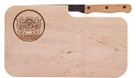 Brotzeitbrett mit Messer I Geschenk für Bäcker I 25,5x14,5x1,3cm