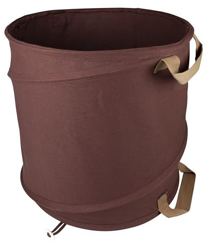 Windhager Gartenabfallsack Pop-Up Canvas, Gartensack, Laubsack selbstaufstellend, Grünschnitt-Sack, Laubkorb, Springsack, 80L, Ø46 x 48cm