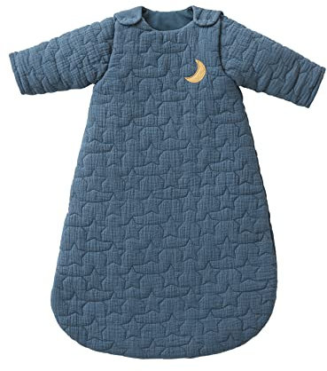 Vertbaudet Bio-Kollektion: Baby Schlafsack mit abnehmbaren Ärmeln „Traumnächte“ Marine 107