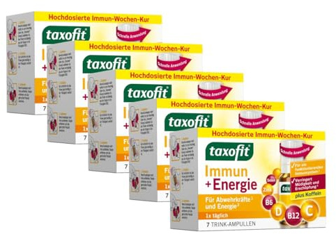 taxofit Immun + Energie mit Koffein Trinkfläschchen, 5 x 7 Stück